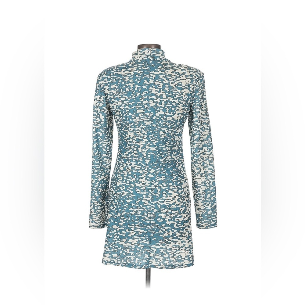 Blue and White Patterned Women's Dress - Picture 2 of 4